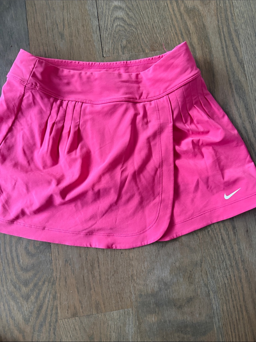 Nike Hot Pink Pleated Athletic Skort with White Swoosh